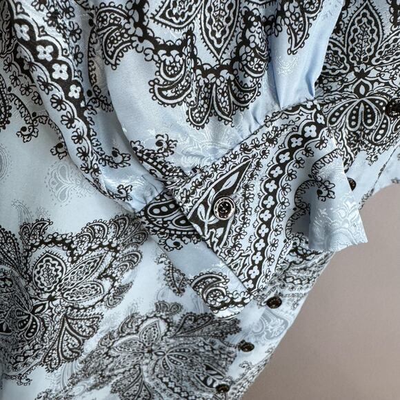 Sandro Paris Printed Silk Beane Jacquard Button Down A Line Midi Dress Classic S - Picture 10 of 16